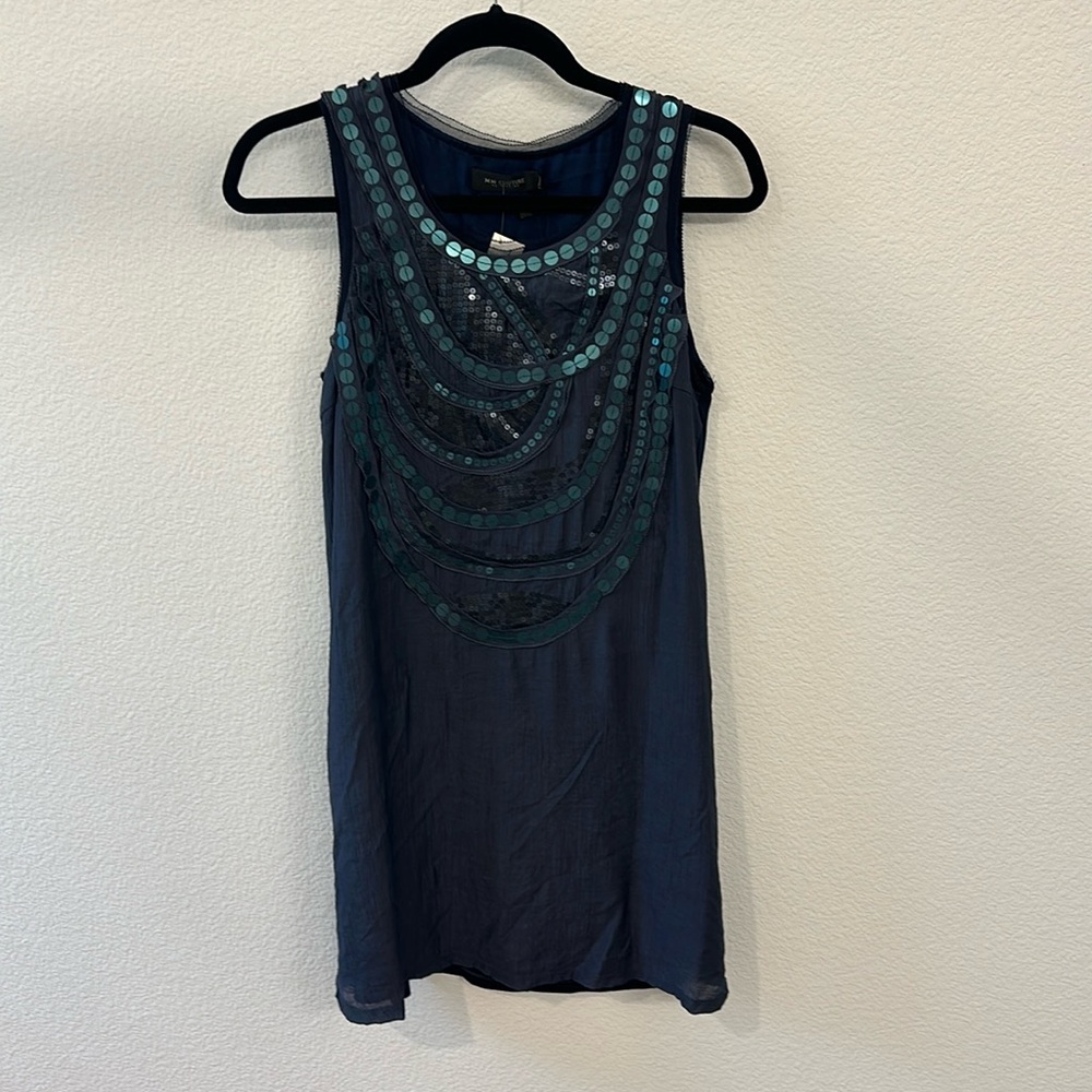 Navy sequin dress